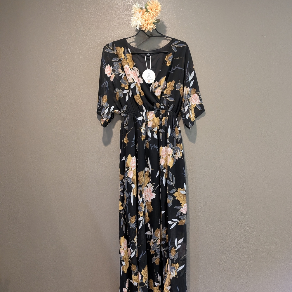 Floral Black Maxi Dress